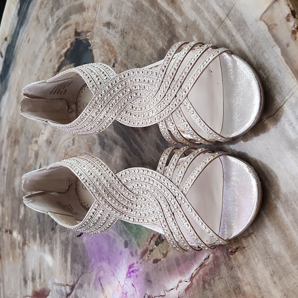 Gold Charter Club Women's Wedge Sandals Size 7.5